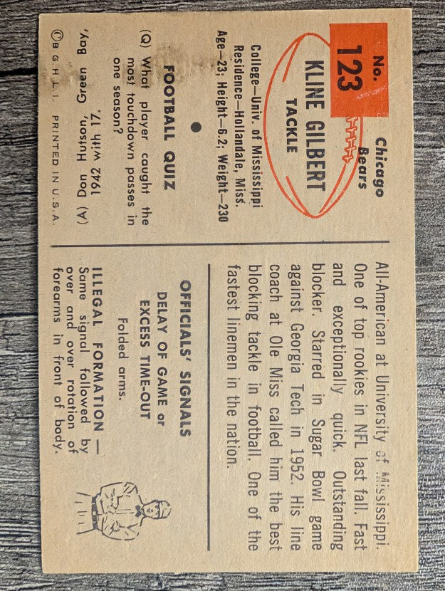 1954 Bowman #123 Kline Gilbert RC (EX)