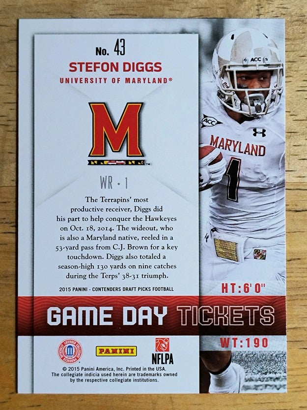 2015 Panini Contenders Draft Picks Game Day Tickets #43 Stefon Diggs