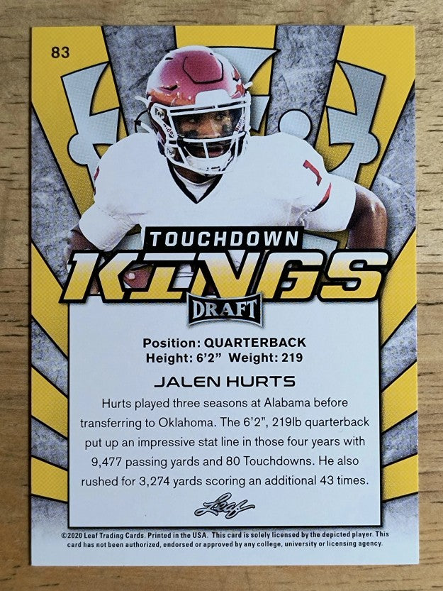 2020 Leaf Draft #83 Jalen Hurts TK