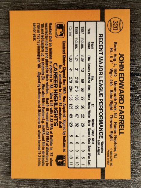 1989 Donruss #320 John Farrell