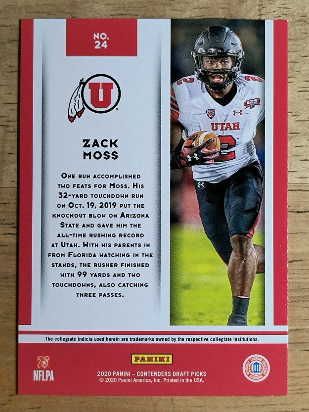 2020 Panini Contenders Draft Picks Game Day Tickets #24 Zack Moss