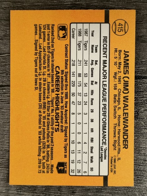 1989 Donruss #415 Jim Walewander