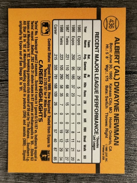 1989 Donruss #436 Al Newman