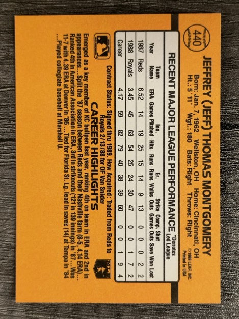1989 Donruss #440 Jeff Montgomery