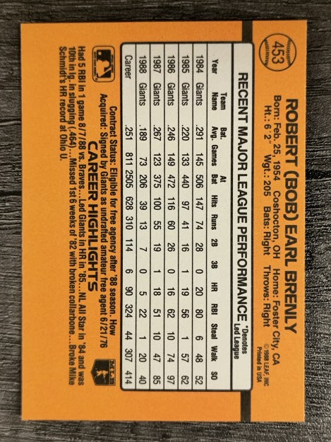 1989 Donruss #453 Bob Brenly