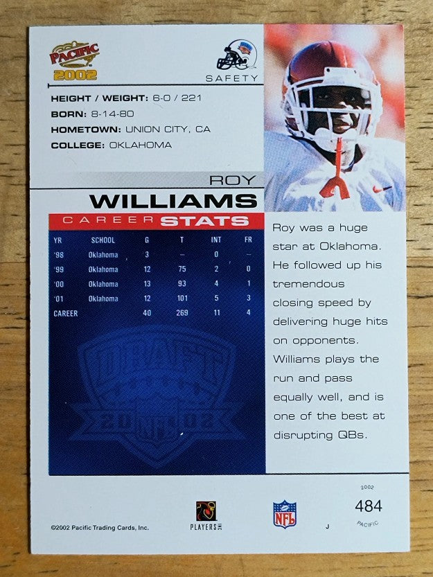2002 Pacific #484 Roy Williams RC