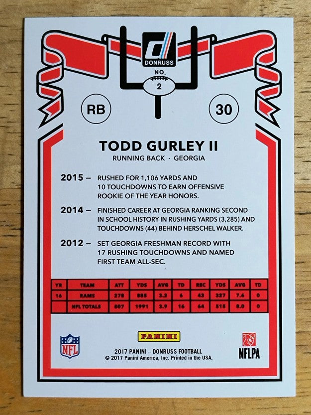 2017 Donruss '81 Tribute #2 Todd Gurley II