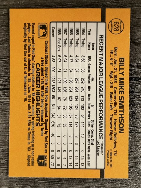1989 Donruss #628 Mike Smithson