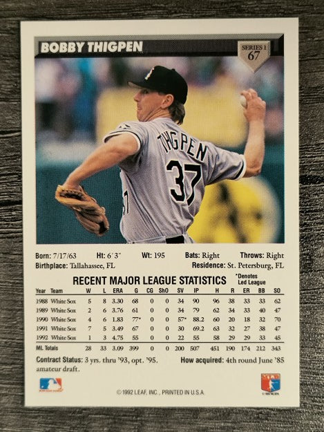1993 Donruss #67 Bobby Thigpen