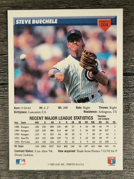 1993 Donruss #104 Steve Buechele