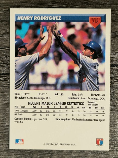 1993 Donruss #218 Henry Rodriguez