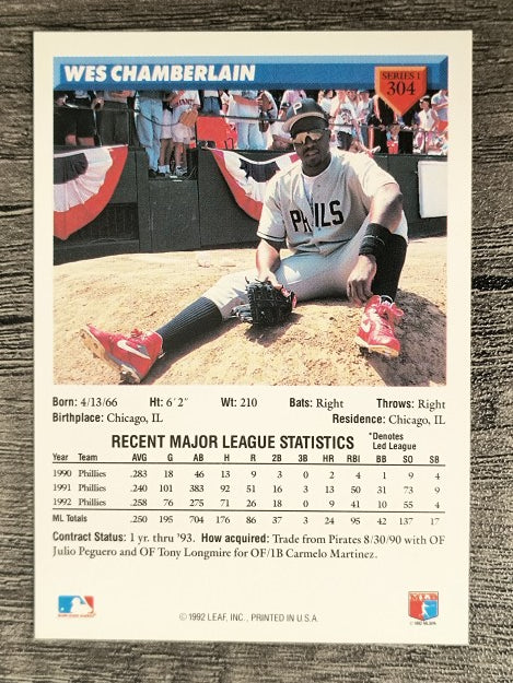 1993 Donruss #304 Wes Chamberlain