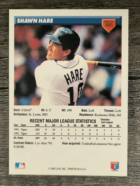 1993 Donruss #305 Shawn Hare