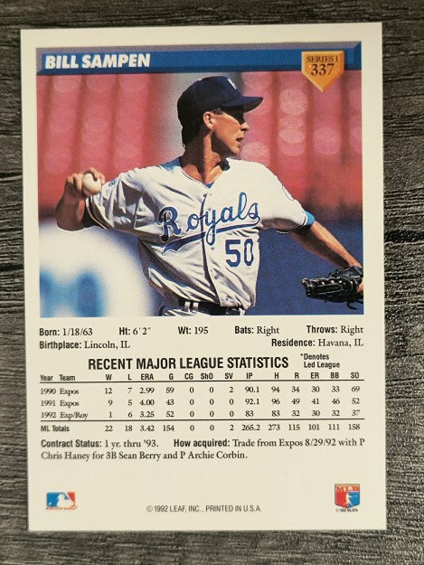 1993 Donruss #337 Bill Sampen
