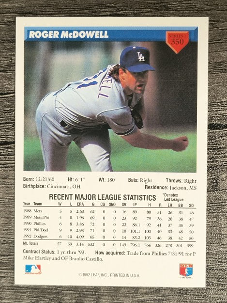 1993 Donruss #350 Roger McDowell