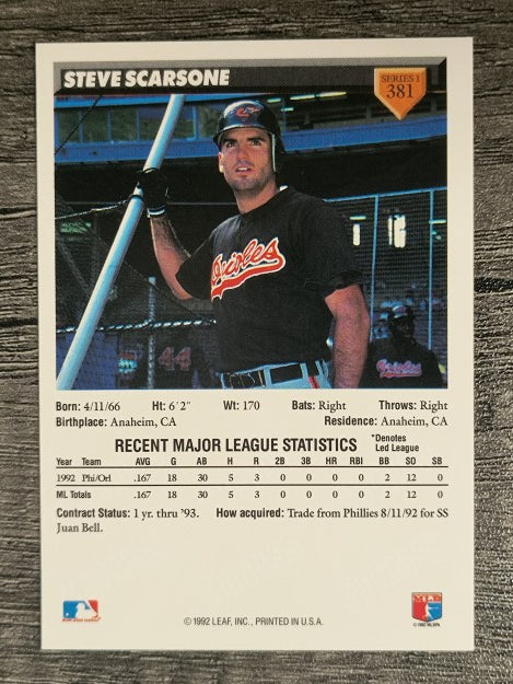 1993 Donruss #381 Steve Scarsone