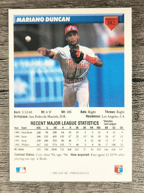 1993 Donruss #382 Mariano Duncan