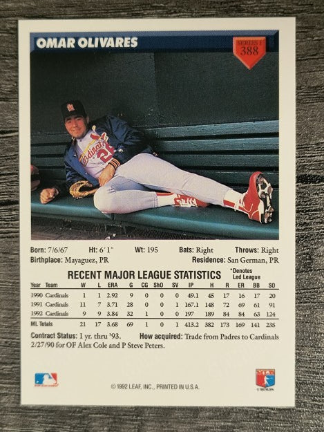 1993 Donruss #388 Omar Olivares