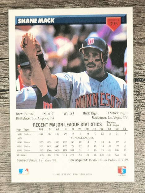 1993 Donruss #395 Shane Mack