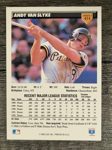 1993 Donruss #414 Andy Van Slyke