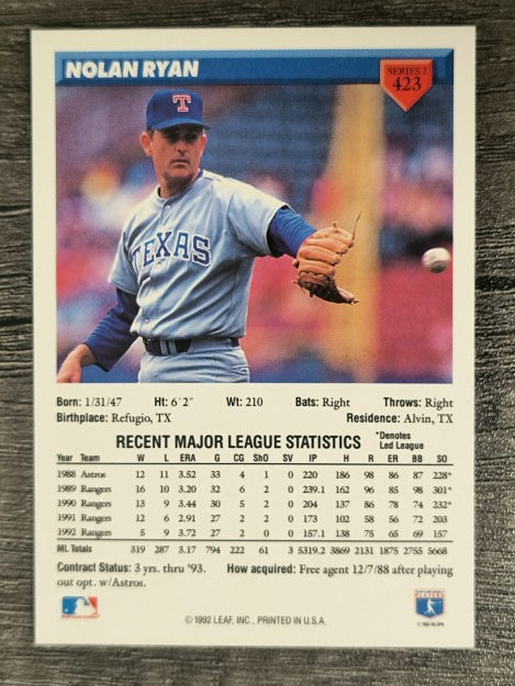 1993 Donruss #423 Nolan Ryan