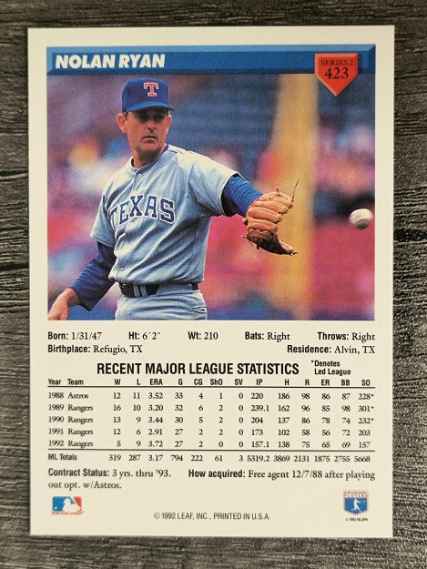 1993 Donruss #423 Nolan Ryan (NM)