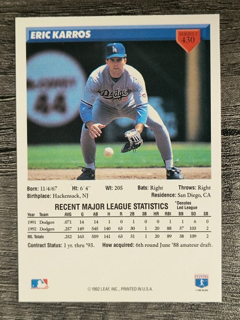 1993 Donruss #430 Eric Karros