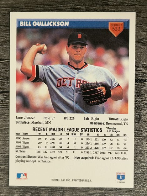 1993 Donruss #523 Bill Gullickson