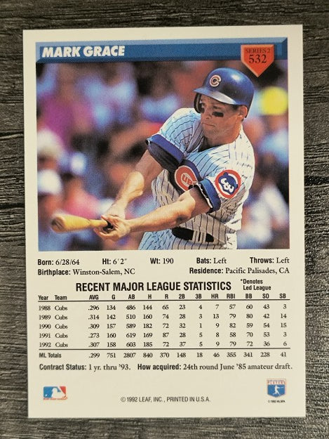 1993 Donruss #532 Mark Grace