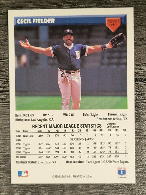 1993 Donruss #541 Cecil Fielder