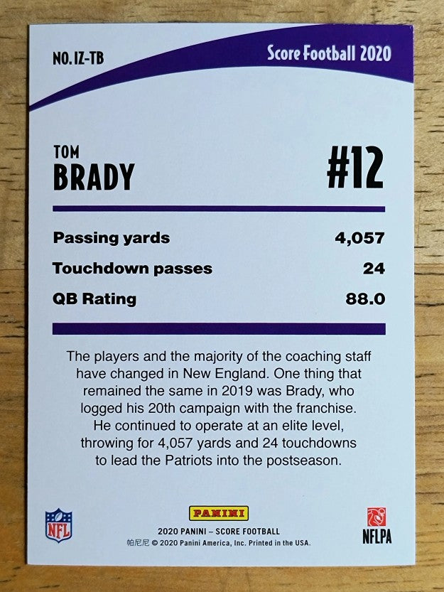 2020 Score In the Zone #4 Tom Brady