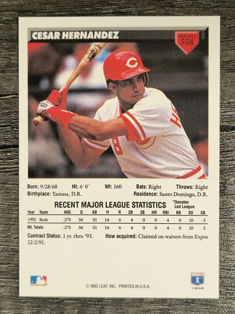 1993 Donruss #558 Cesar Hernandez