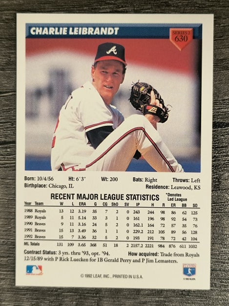 1993 Donruss #630 Charlie Leibrandt