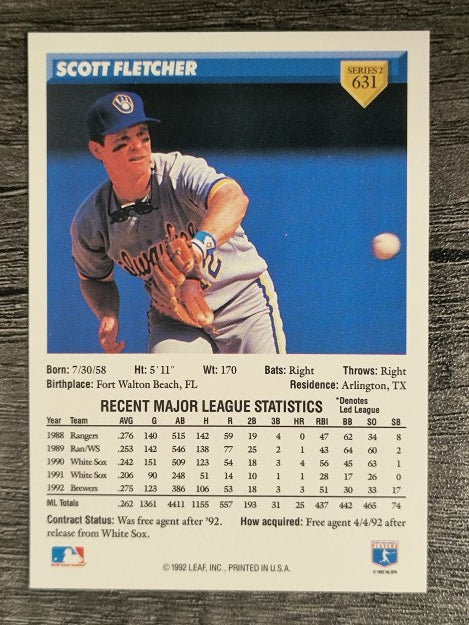 1993 Donruss #631 Scott Fletcher