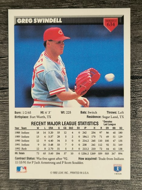 1993 Donruss #634 Greg Swindell