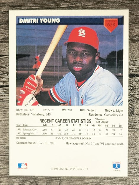 1993 Donruss #638 Dmitri Young