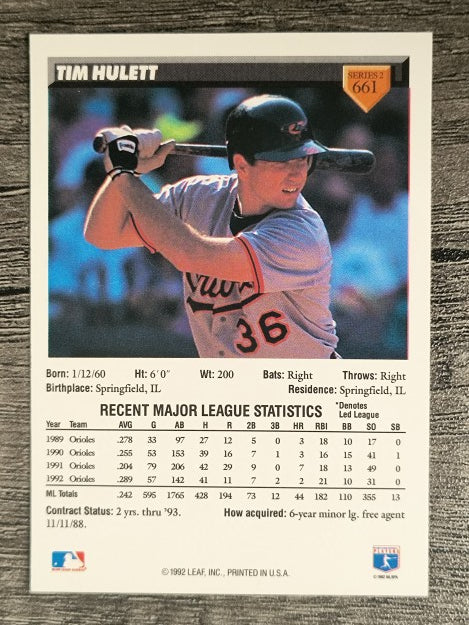 1993 Donruss #661 Tim Hulett