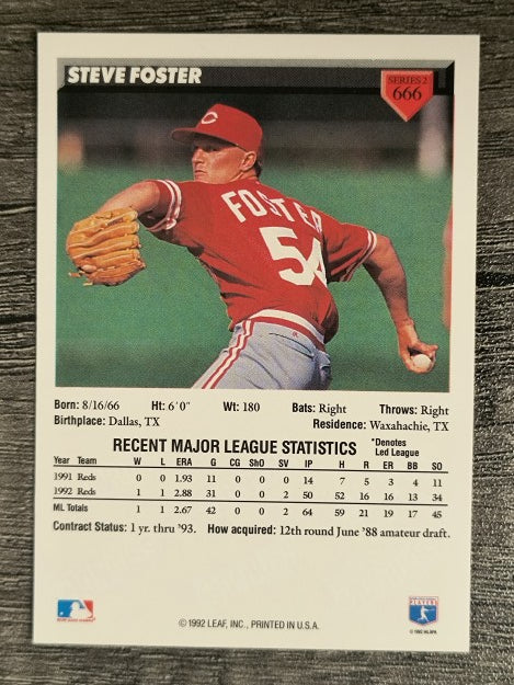 1993 Donruss #666 Steve Foster