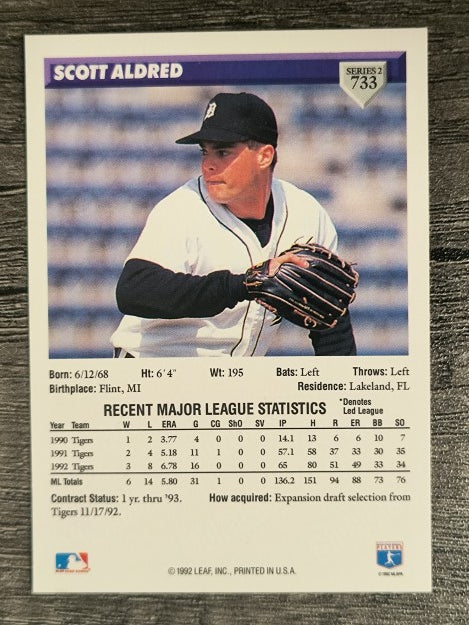1993 Donruss #733 Scott Aldred