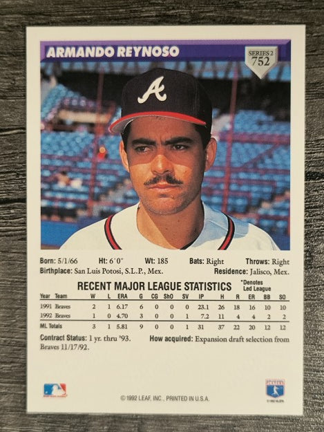 1993 Donruss #752 Armando Reynoso