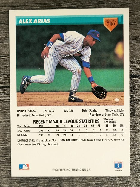 1993 Donruss #780 Alex Arias