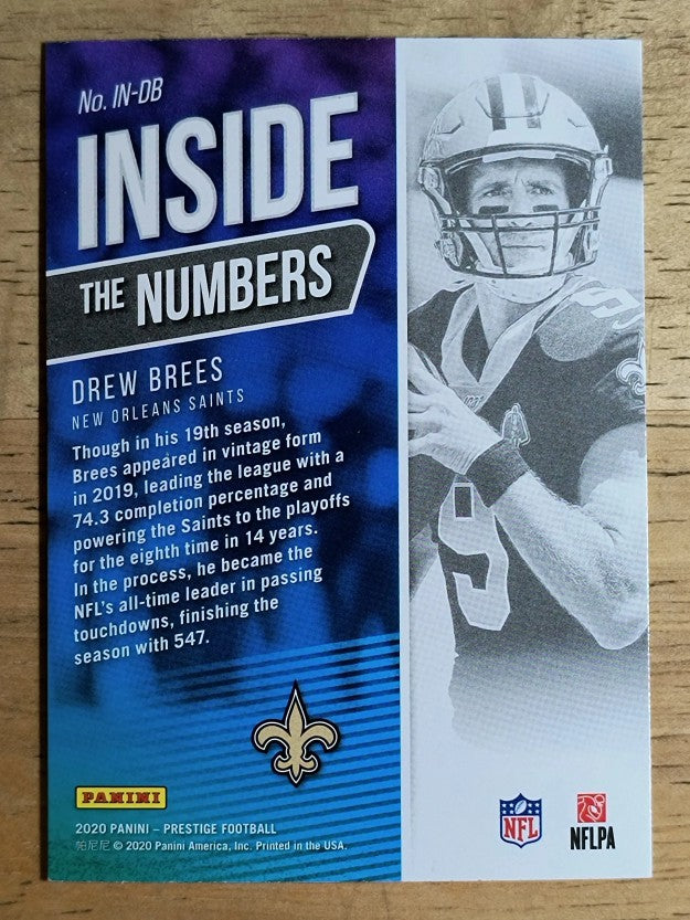 2020 Prestige Inside the Numbers #4 Drew Brees