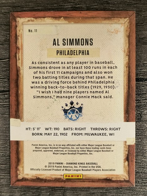 2019 Diamond Kings #11 Al Simmons