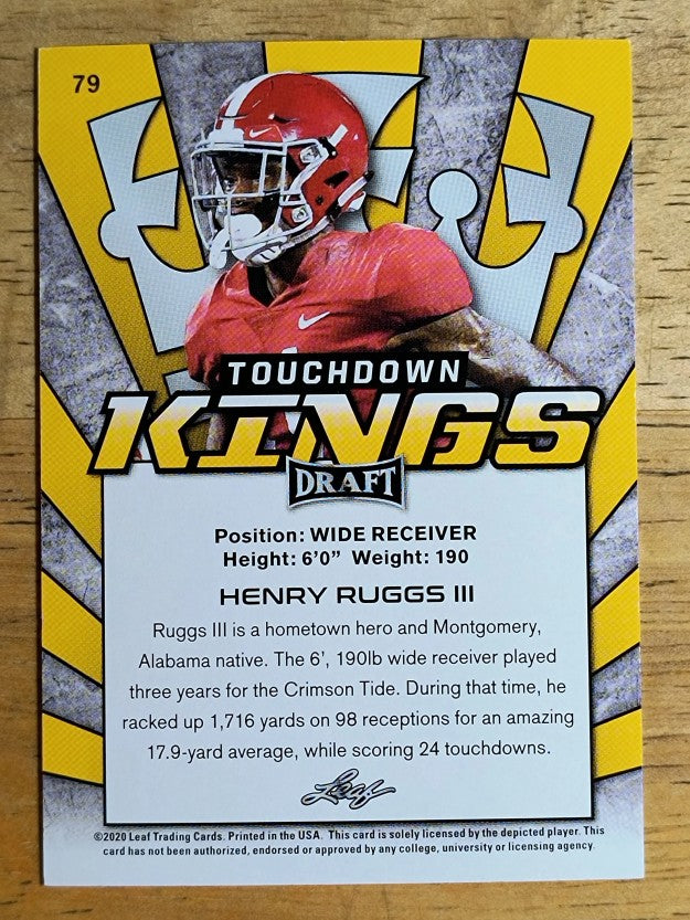 2020 Leaf Draft Red #79 Henry Ruggs III TK