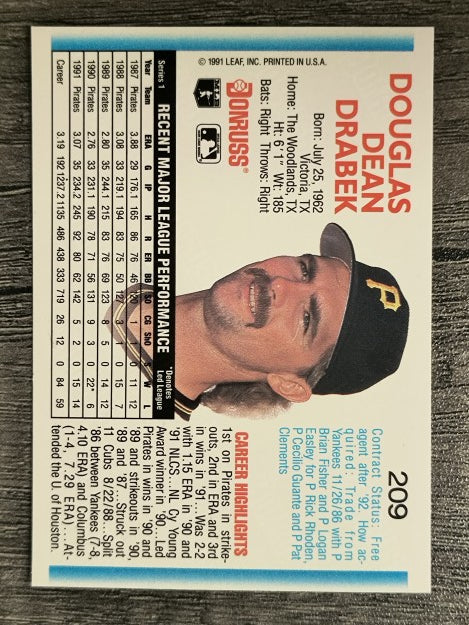 1992 Donruss #209 Doug Drabek