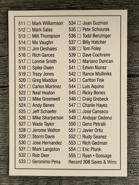 1992 Donruss #556 Checklist 478-555