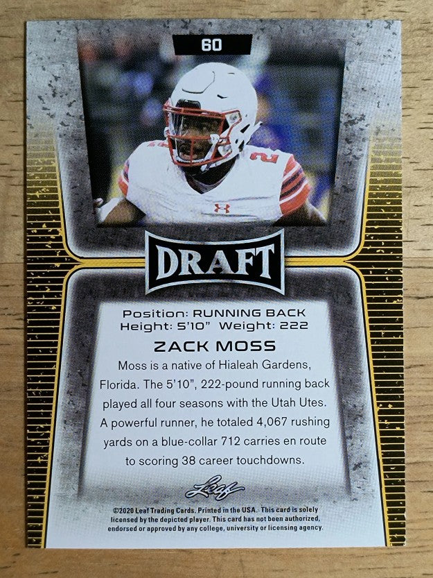 2020 Leaf Draft Red #60 Zack Moss