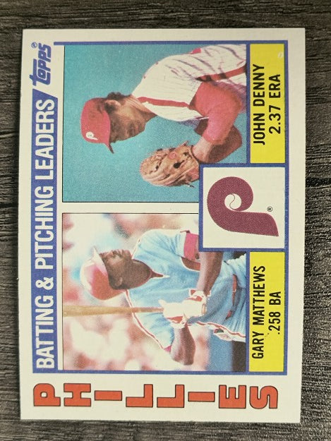 1984 Topps #637 Phillies TL/Gary Matthews/John Denny