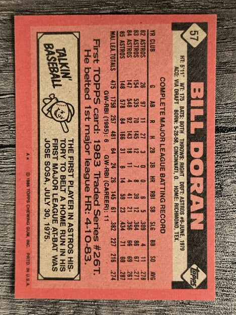 1986 Topps #57 Bill Doran