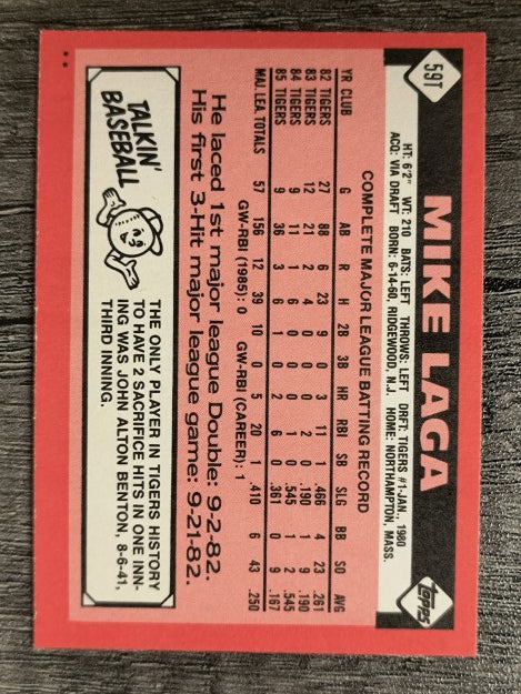 1986 Topps Traded #59T Mike Laga